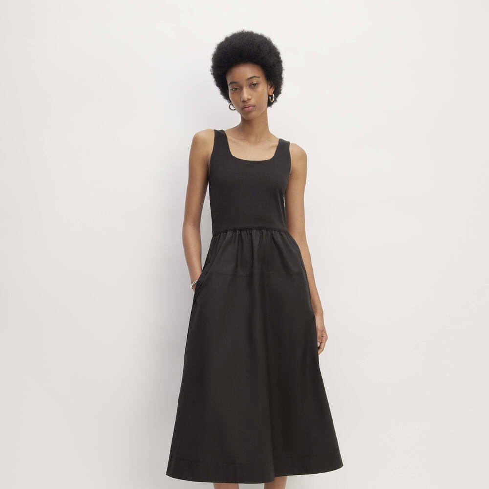 Everlane Women's Supima® Jersey Riviera Dress in Black, Size Medium